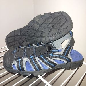 Boys Eddie Bauer Blue Black Water Shoes Slip On Sandals Size 3